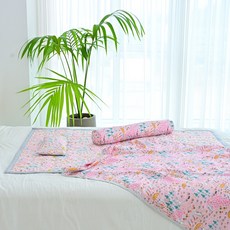 ahtty blanc 新生兒用人造絲枕頭套 2入 + 枕芯 + 毯子 + 身體枕 + 床墊 酣睡組合