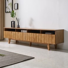 파로마 오클리 고무나무 원목 낮은 선반 거실장 2000 방문설치, 월넛