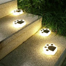 Luaz 太陽能戶外腳掌階梯燈 LUAZ-SL9 4入, 燈泡色