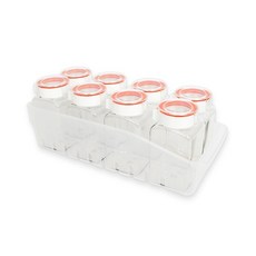 Sodam 保鮮調味罐 600ml x 8入 + 標籤貼紙 + 小託盤組, 1套, 調味罐 8入 + 標籤貼紙 + 小托盤