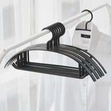 살림의기술 어깨뿔 미끄럼 방지 옷걸이, 블랙, 10개