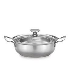 TUMSCOOK 電磁爐適用附蓋3層不鏽鋼雙耳湯鍋, 24cm, 銀色
