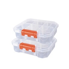 TEST-TACTIX TX-0650 透明六格小盒 兩入, 透明, 1組