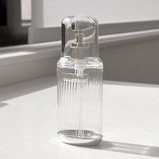 MONACO OLIVE Glassom 浴室化妝品按壓補充瓶 120ml, 透明 + 銀色, 1個