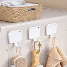 라보비아 강력자석 무타공 주방 수건걸이 사각후크, 화이트, 3개