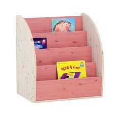일리샤 4단 전면 책꽂이 595, 인디핑크