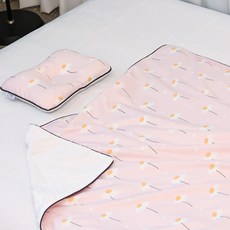 아띠블랑 아동용 짱구베개 + 블랭킷 세트, 데이지