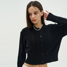 BLONDNINE 女款鏤空麻花針織開襟衫