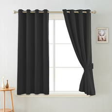 comet home 打孔式隔熱遮光窗簾, 黑色