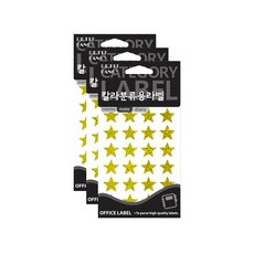 쁘띠팬시 칼라분류용 라벨 금색 HR352, 7개입, 3개