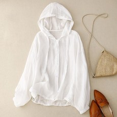 Seonbit 女款 Broze 換季日常素面連帽襯衫