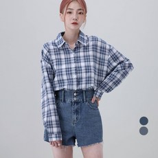 Awesomearound 女款雙扣高腰牛仔短褲