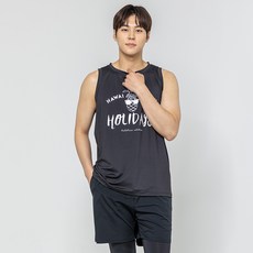 튜브트리 남성용 뉴야 나시 래쉬가드 상의, BLACK