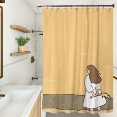 페어링 북유럽풍2 욕실 샤워 커튼, YL312, 1개