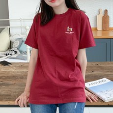 험블스튜디오 여성용 통기성 덕보트 로고티 이너 20수 면 반팔티 KK_84_086