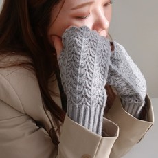 바비수 여성용 데올 니트 숏 핸드워머 오픈 터치 장갑