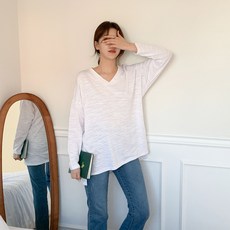 린다샵 여성용 노벨셔 박시핏 긴팔티 cpt11597k31