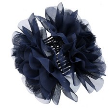 SOOSDA 雪紡玫瑰花朵髮夾