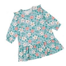 Maykids 女童款花朵圖案荷葉邊睡裙