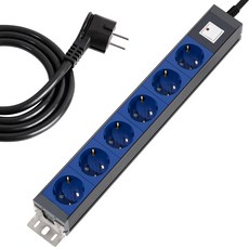 스윗홈 뉴잇 국산 고용량 알루미늄 컬러 과부하차단 납작 멀티탭 6구, 메탈릭블루, 1개, 1.5m