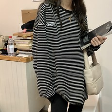 Dotif 寬鬆條紋大學T