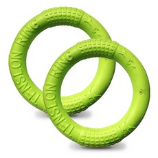 DING DONG PET 狗狗絨毛飛盤環玩具, 綠色, 2個