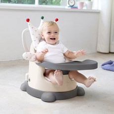 essian 推車+安全帶+網眼皇冠枕頭 2入, 椅子(Egon Neutral)+底座(Metal Grey)+皇冠枕頭(Cherry Ivory)