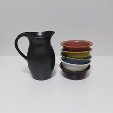 달소금 韓國產陶瓷馬格利酒瓶 + 馬格利酒杯 5人組合, 1套, 04 五色