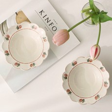 Iwooa 普羅旺斯的午後 復古蜜桃深碗 2入, 象牙白, 2個