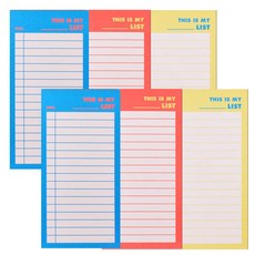 LUCALAB 霓虹燈清單備忘錄紙 L 2 件 x 3 件套, 霓虹珊瑚+霓虹黃+霓虹藍, 1套