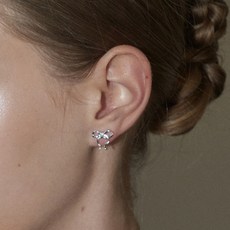 디아더컬러 여성용 925실버 크러쉬 리본 귀걸이 #0006