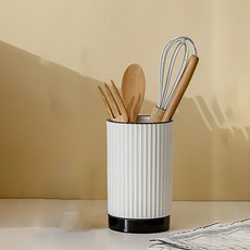 Mondspot 陶瓷圓形瀝水廚房餐具筒 ONE SIZE YY57220, 1個, 白色