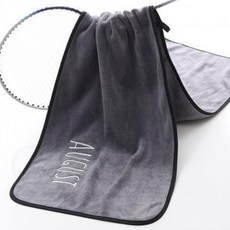 소니오 부드러운 자수 스포츠 타월 30 x 105 cm, 20 딥그레이8월, 1개