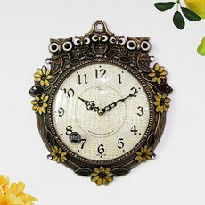 무소음 홈즈 썬부엉이 주물 벽시계 HSC-317G, 골드