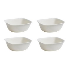 블럭마트 심플디자인 사각세수대야 M, 화이트, 4개
