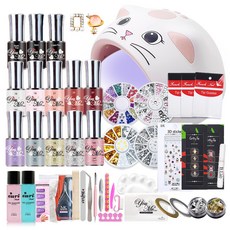 貓咪造型美甲燈飾品貼鑽組, 50種