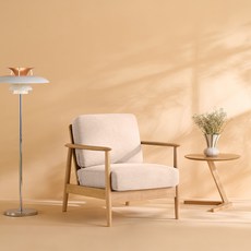 리바트 네오 뉴탐 패브릭 1인용 소파 방문설치, 내추럴(목대), 베이지(패브릭)