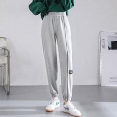 女款單線束口運動褲