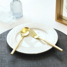 보겐 아르망 골드 디저트 스푼포크 세트, 바닐라, 디저트스푼 + 디저트포크, 1세트