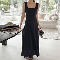 Bori Mom 方領A字無袖長版孕婦洋裝 G964