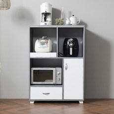 브루노 주방가전수납장 800 고객직접설치, 그레이화이트, 3단