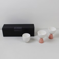 Dal Sogeum 陶瓷酒杯 50ml x 3入 情侶組, 粉紅色, 1套