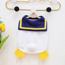 PASTEL PET 寵物用鴨子造型連身水手服, 白色