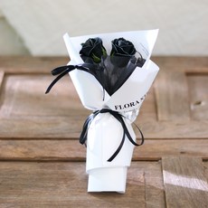 센트바스켓 조화 디어로맨틱 발레코어 라인장미 비누꽃 꽃다발, 블랙, 1개 블랙, 1개