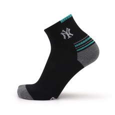 MLB 男款後線中筒雙層緩衝襪 3雙入, 黑色, 3個