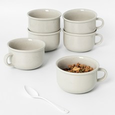 ROUND N FLAT Rocoliving 簡約圓形麥片馬克杯, 6個, 豆乳色