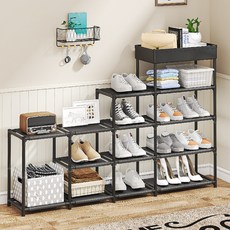 Yehom多功能收納鞋收納架收納櫃 14層, 黑色