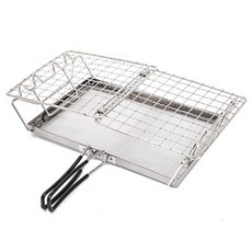 CLS 戶外不鏽鋼烤土司架/可折疊烤肉架BBQ燒烤架 展開 25.5 x 13 x 2.5cm, 鋼本色, 1個
