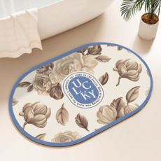 코다치프 플라워 규조 머드 화장실 문 앞 미끄럼 방지 욕실 흡수 발매트 30 x 40 cm, 리피 포춘, 1개