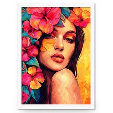 비즈포유 북유럽 Floral Portrait 알루미늄 아크릴 액자, P20 화이트
